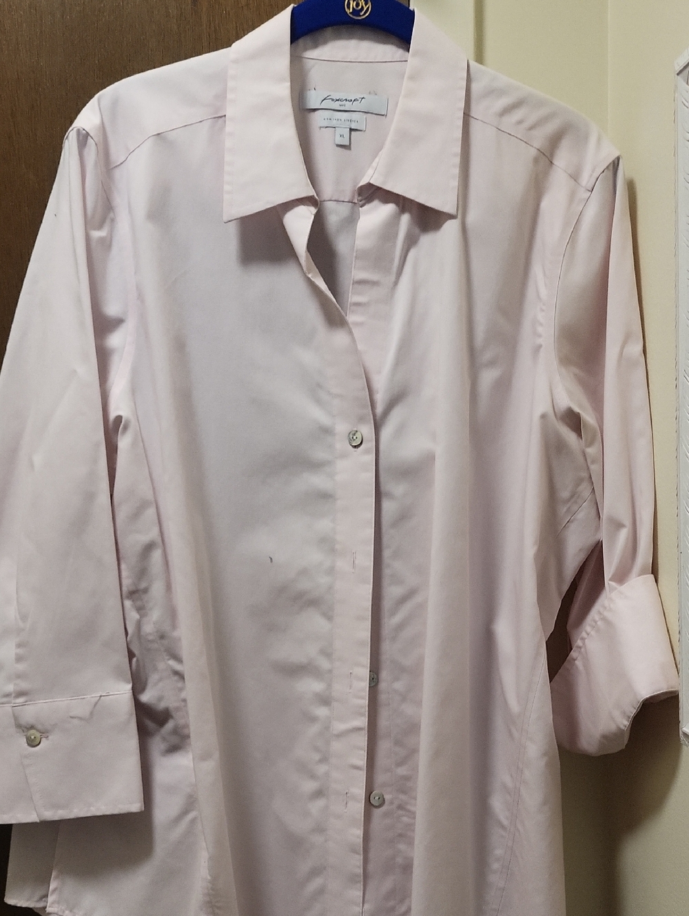 Foxcroft Light Blush Button-Down Blouse